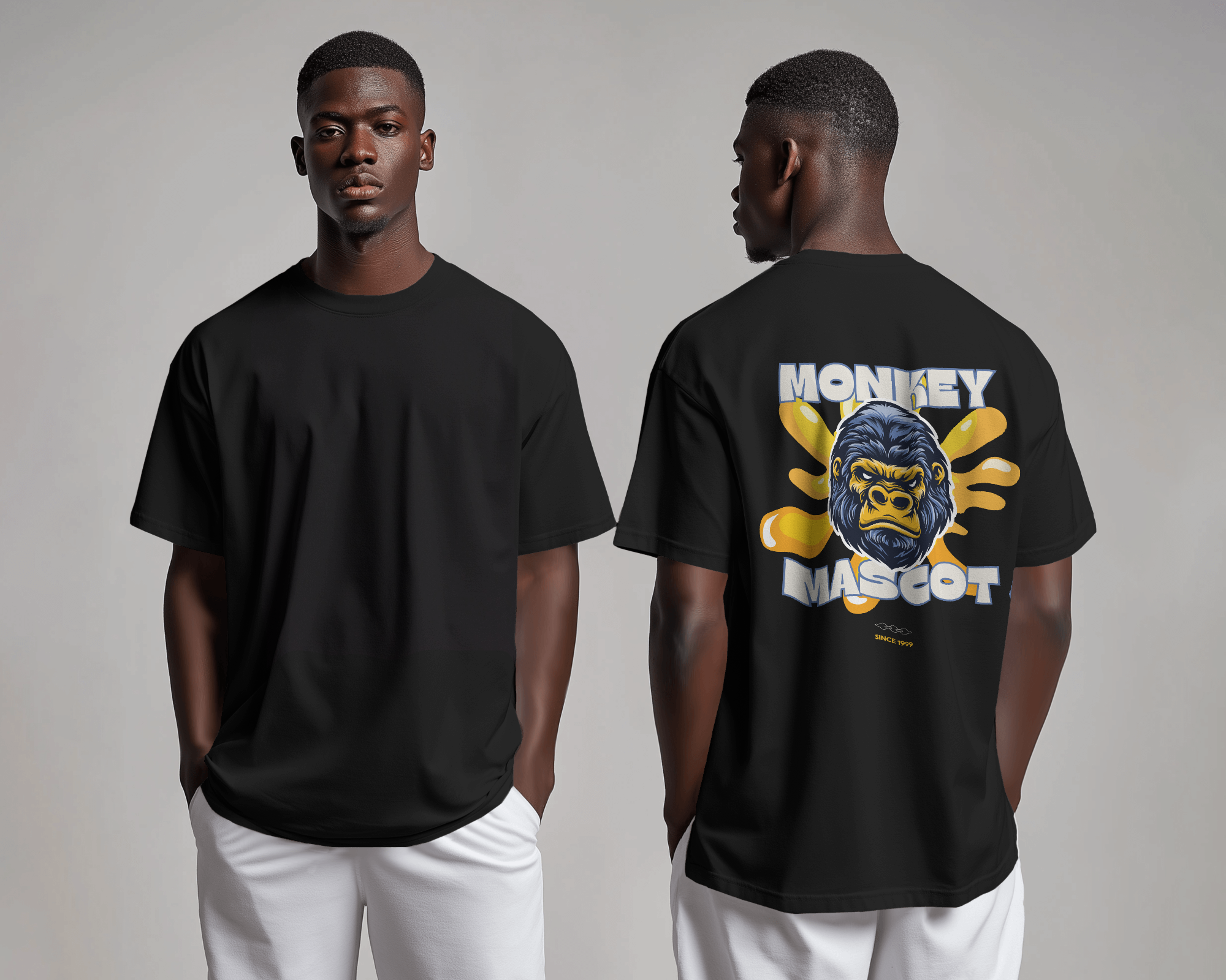 Monkey Mascot Premium Unisex Oversized T-Shirt