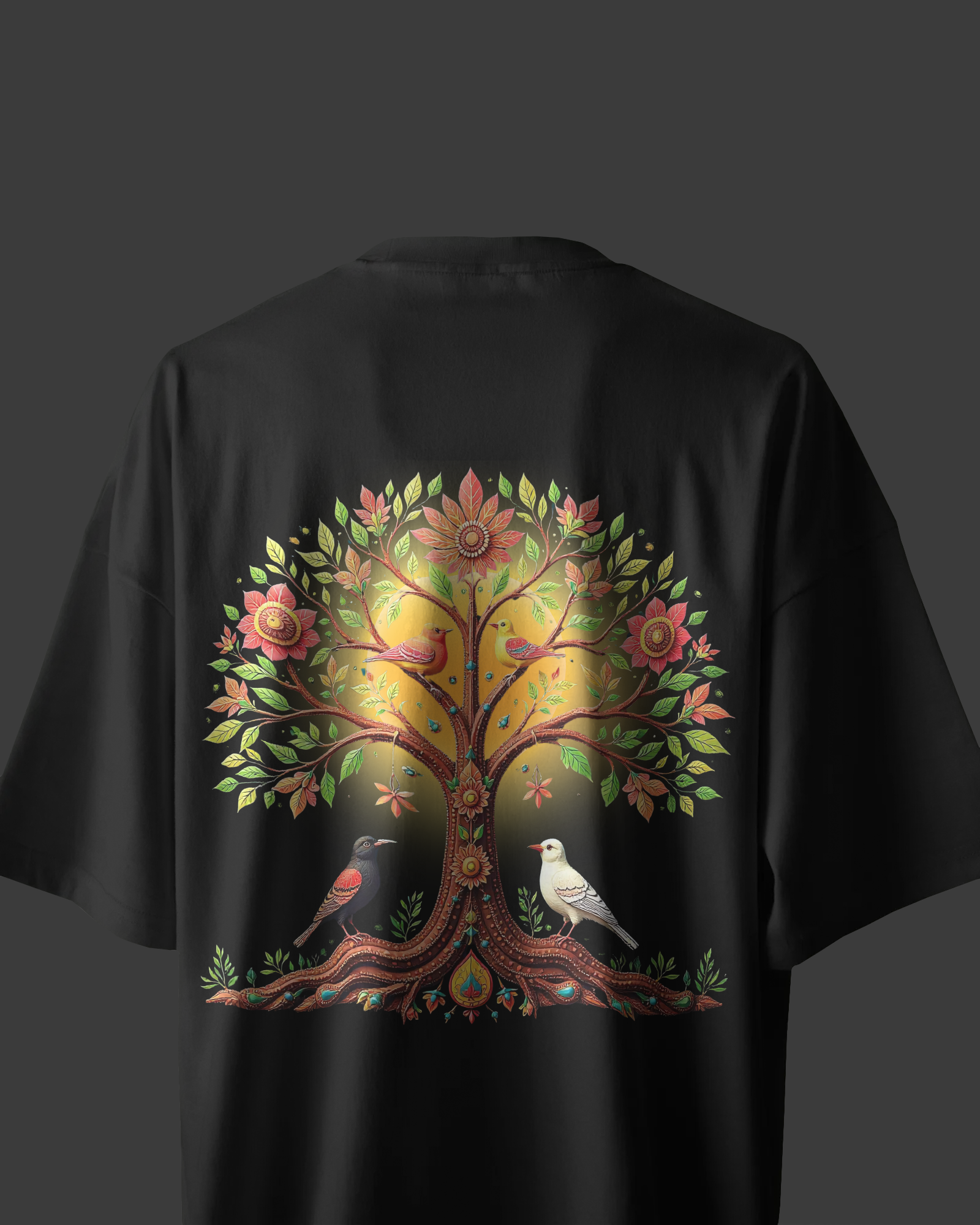 Nirvana Tree of Life Edition Premium Unisex Terry Oversized T-Shirt Black