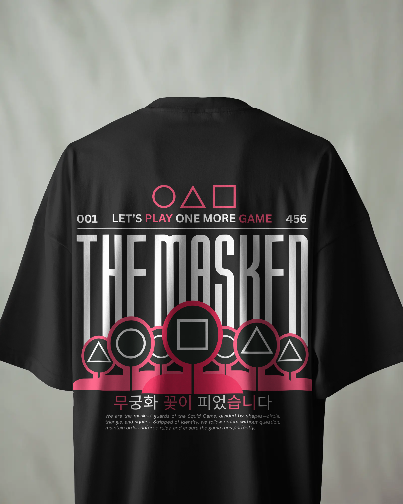 The Masked Squid Game Inspired Unisex Premium Oversized French Terry T-Shirt