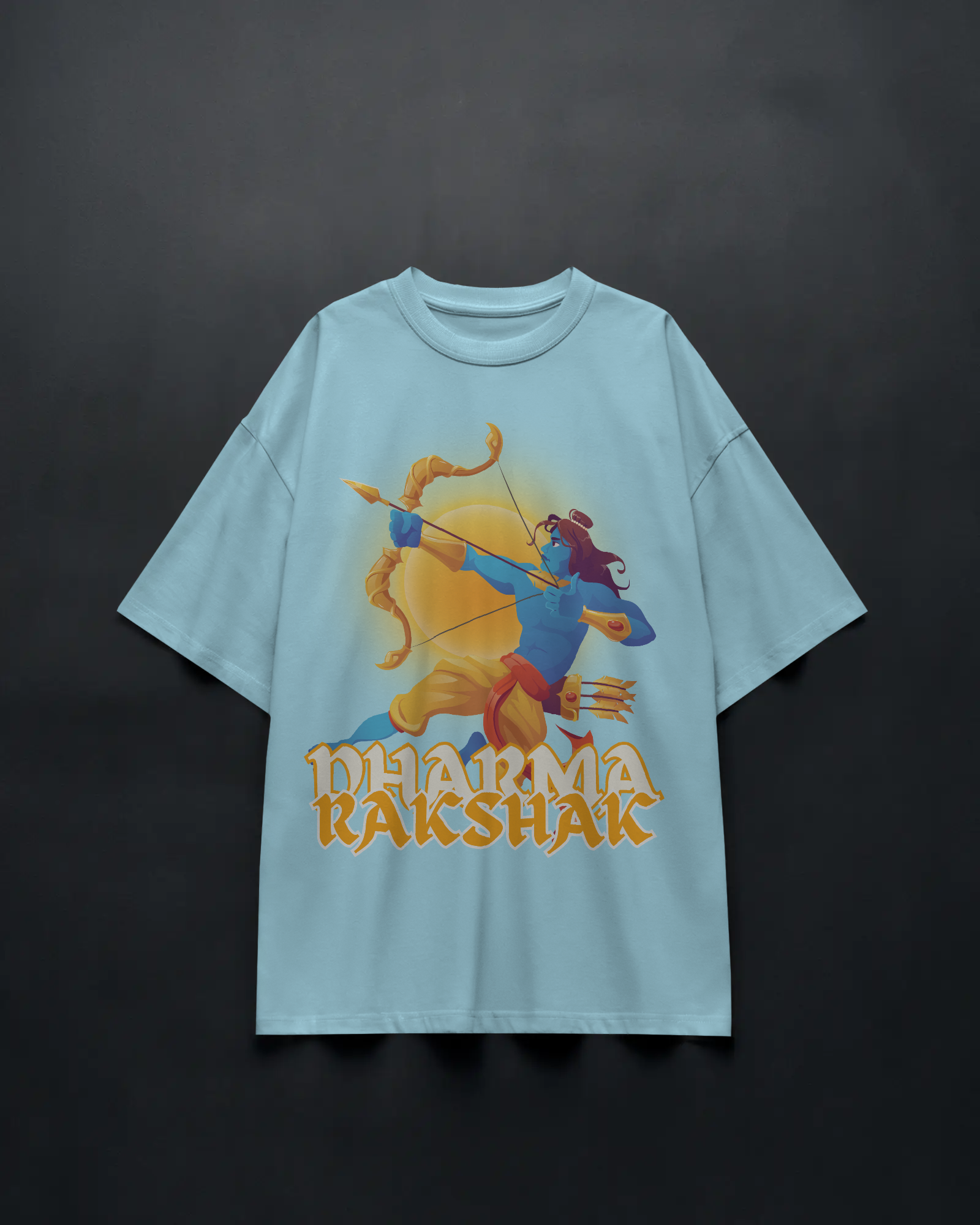 Dharma Rakshak Premium Oversized T-Shirt Sky Blue