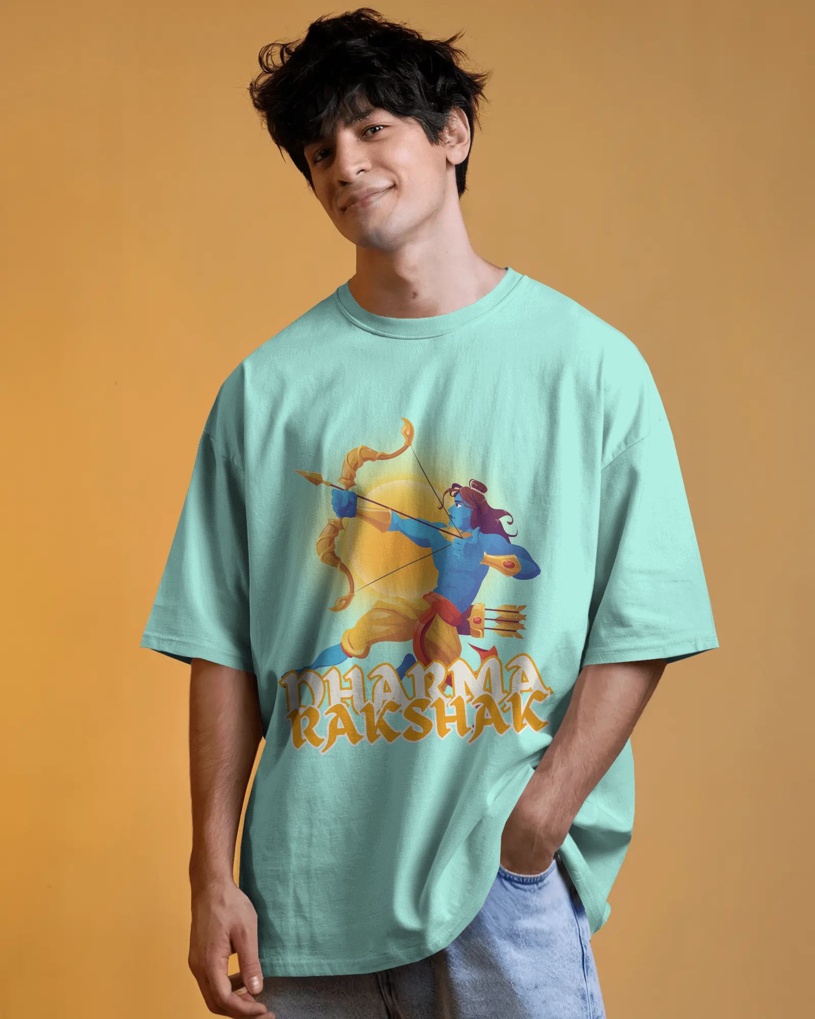 Dharma Rakshak Premium Oversized T-Shirt Mint