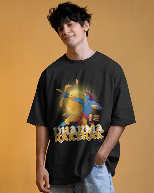 Dharma Rakshak Premium Oversized T-Shirt Black