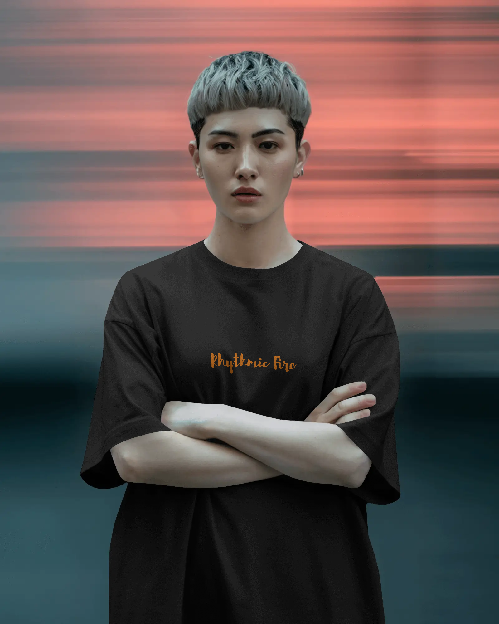 Rhythmic Fire Unisex Premium French Terry Oversized T-Shirt