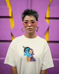 Radha Krishna Premium Unisex Oversized T-Shirt Off-White