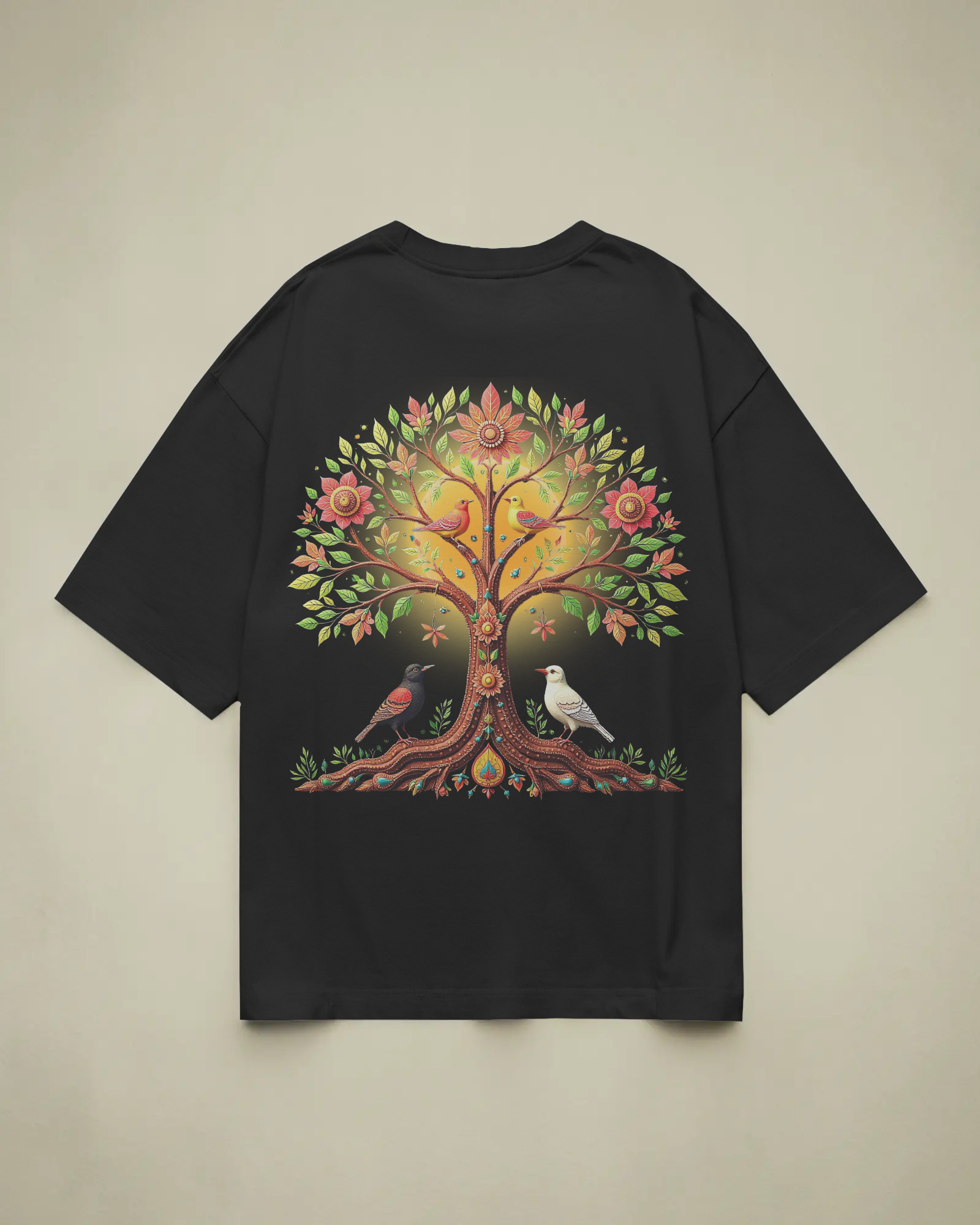 Nirvana Tree of Life Edition Premium Unisex Terry Oversized T-Shirt Black