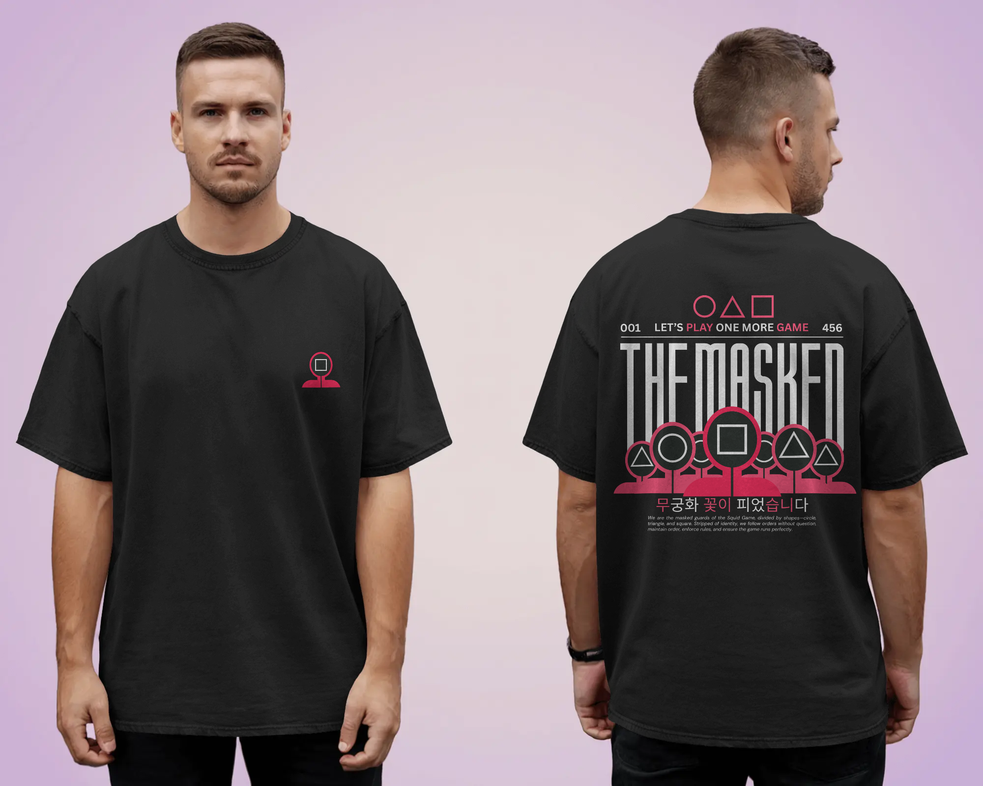 The Masked Squid Game Inspired Unisex Premium Oversized French Terry T-Shirt