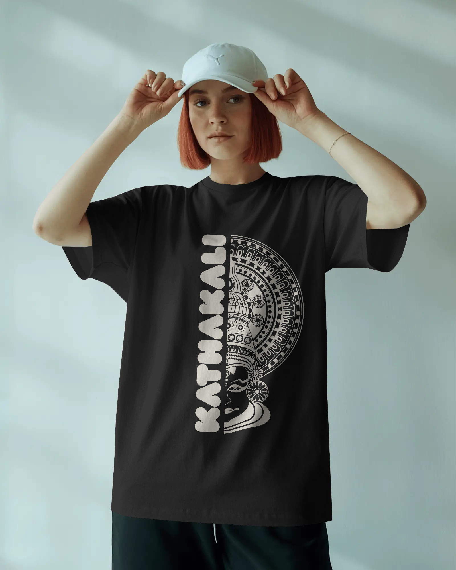 Kathakali Premium Unisex Oversized T-Shirt Black
