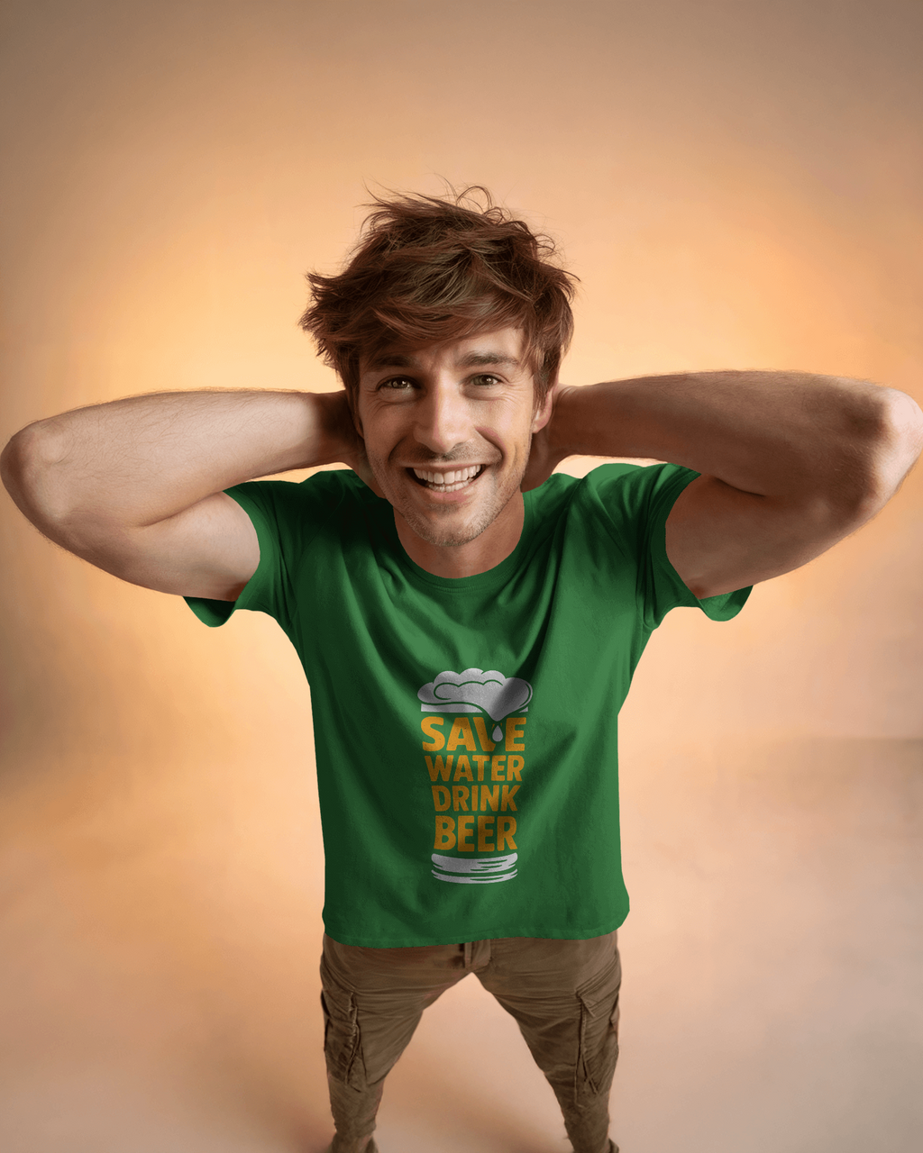 Save Water Drink Beer Unisex Classic Fit T-Shirt Green
