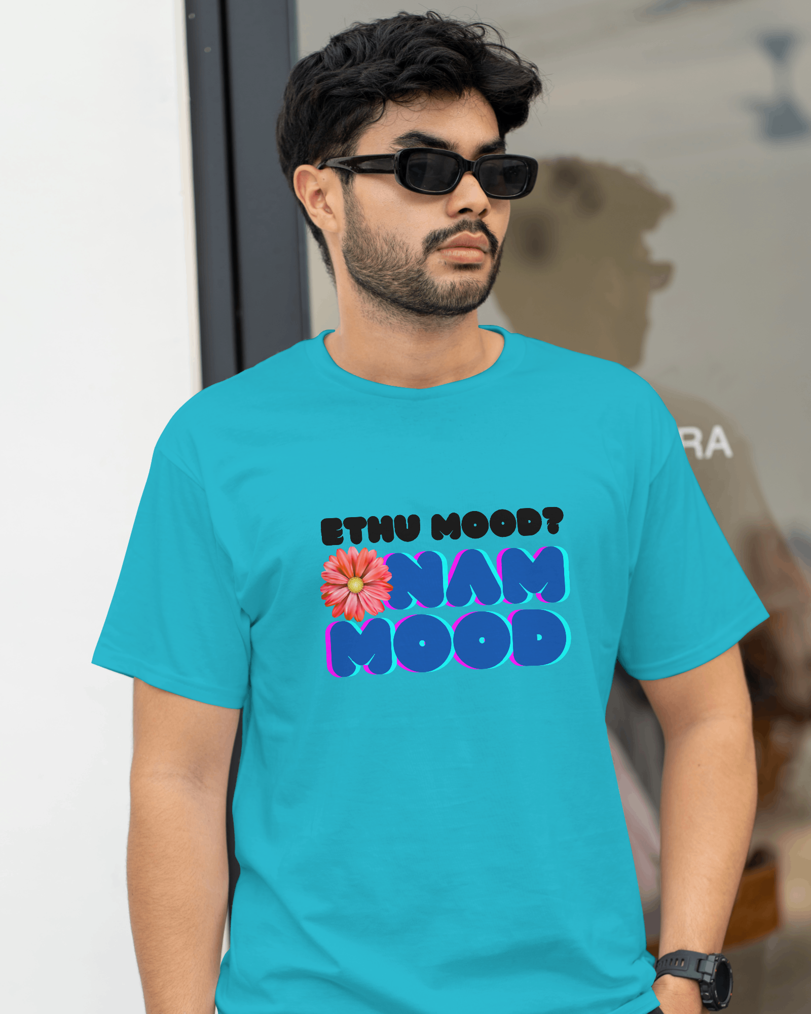 Onam Mood Unisex Classic Fit T-Shirt Sky Blue