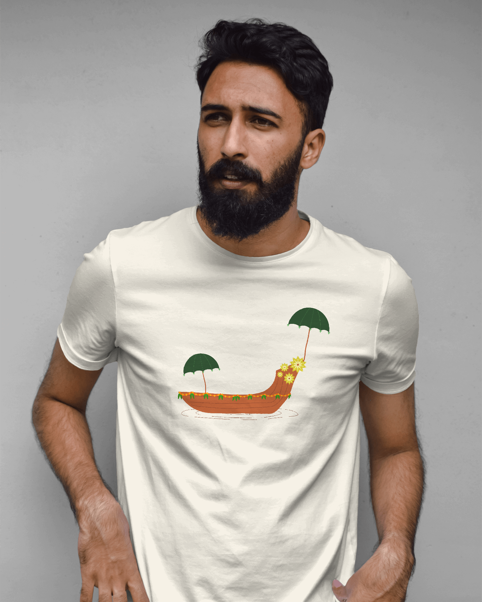 Vallam Kali Onam Celebration Unisex Classic Fit T-Shirt Off-White