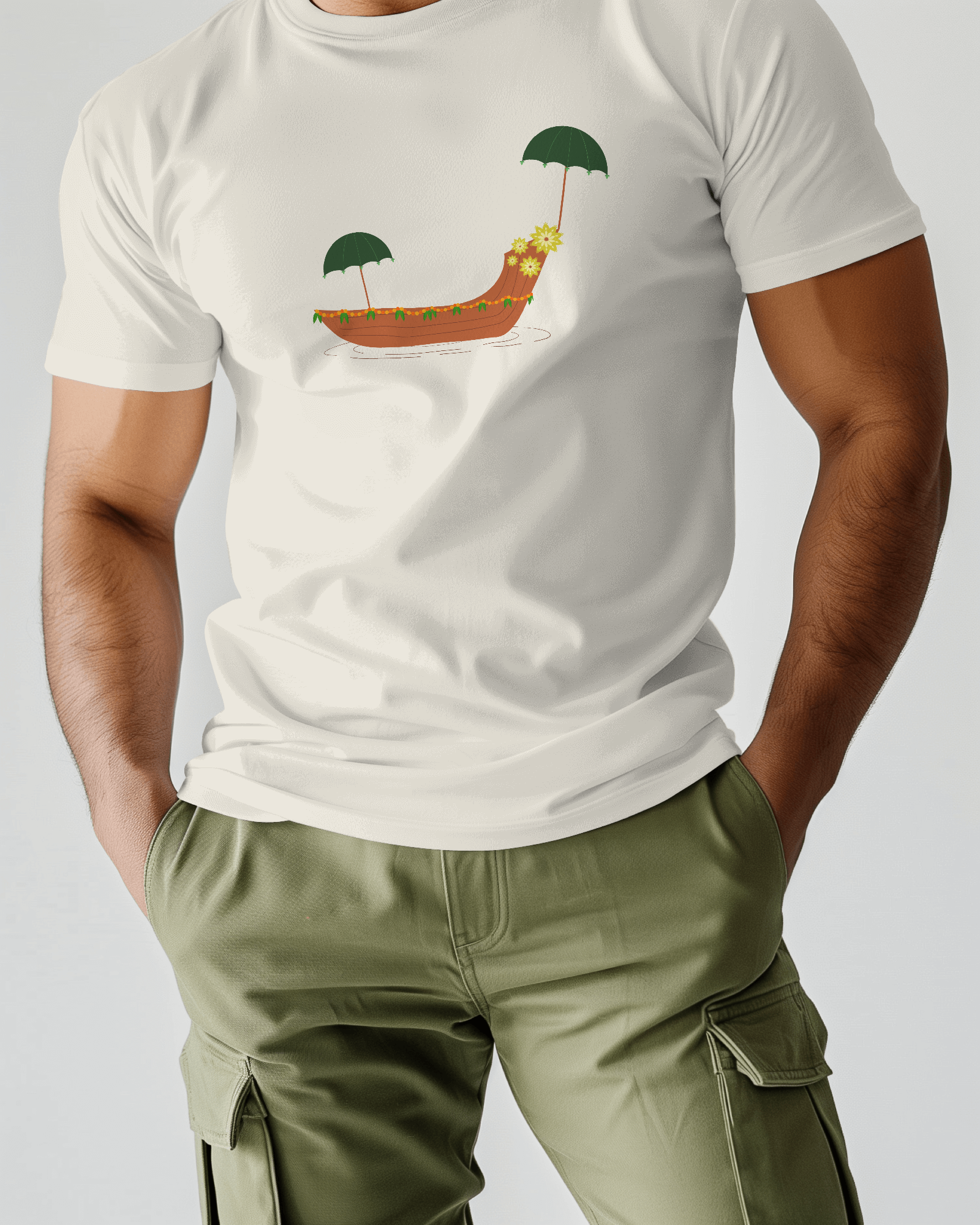 Vallam Kali Onam Celebration Unisex Classic Fit T-Shirt Off-White