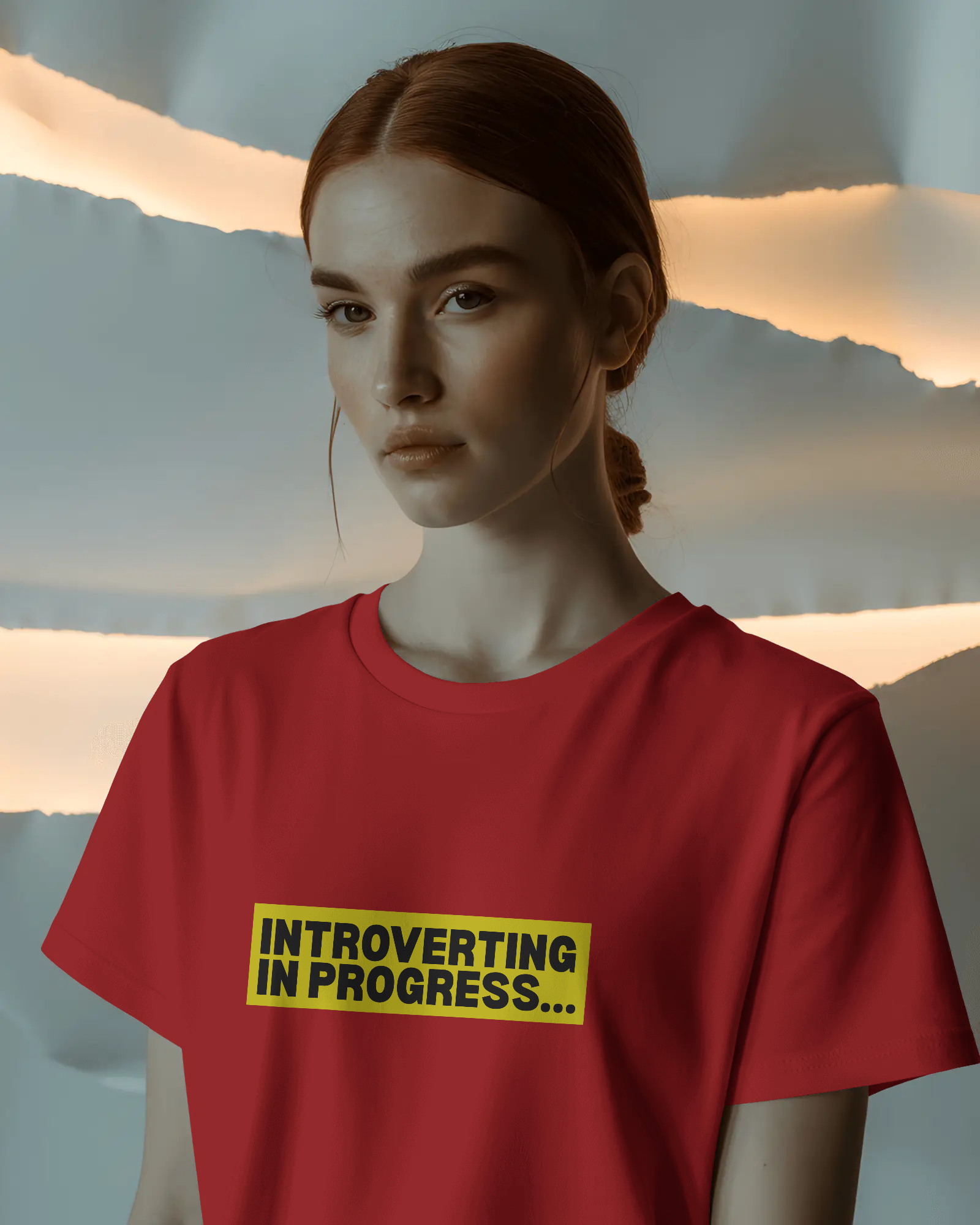 Introverting In Progress Unisex Classic Fit T-Shirt Red