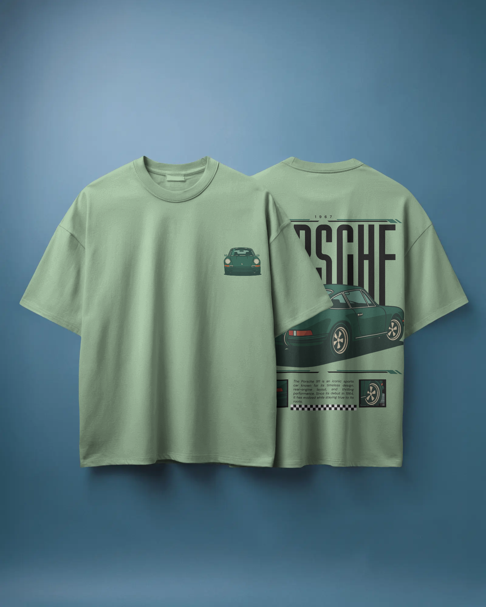 Porsche 911 Premium Unisex French Terry Oversized Tee