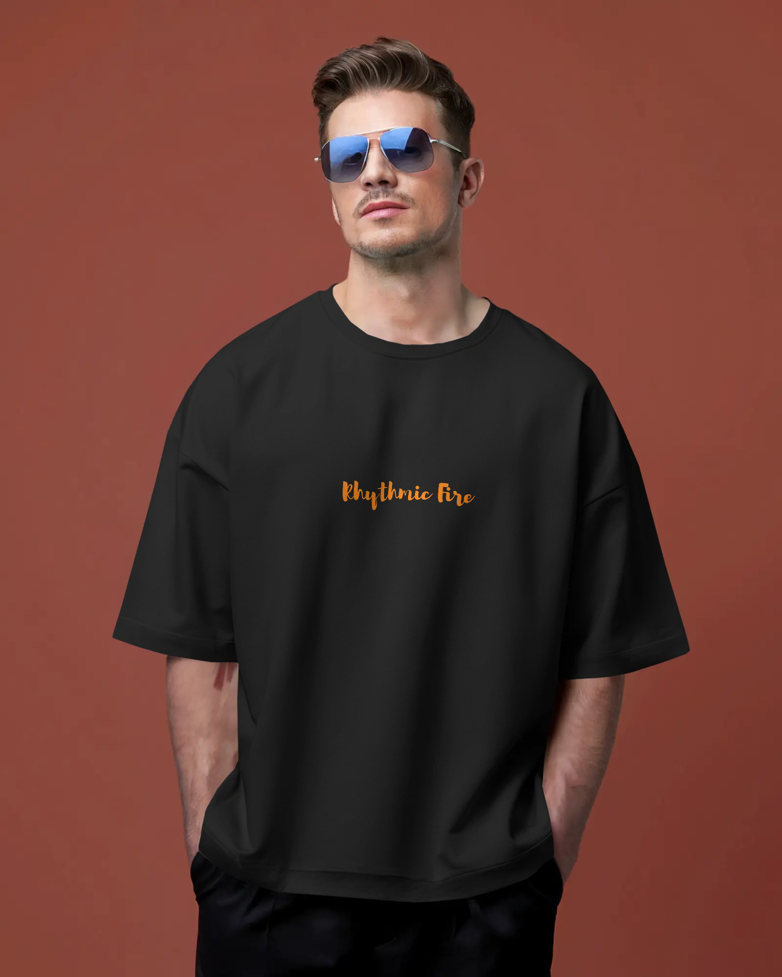 Rhythmic Fire Unisex Premium French Terry Oversized T-Shirt