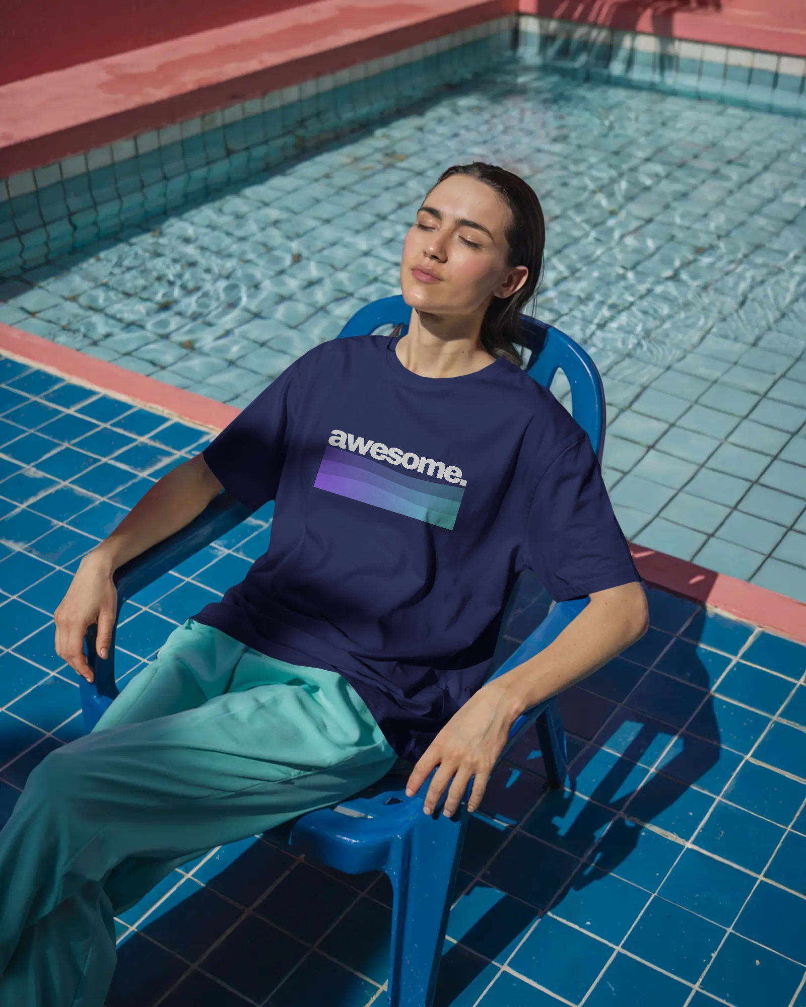 Awesome. Unisex Classic Fit T-Shirt Royal Blue