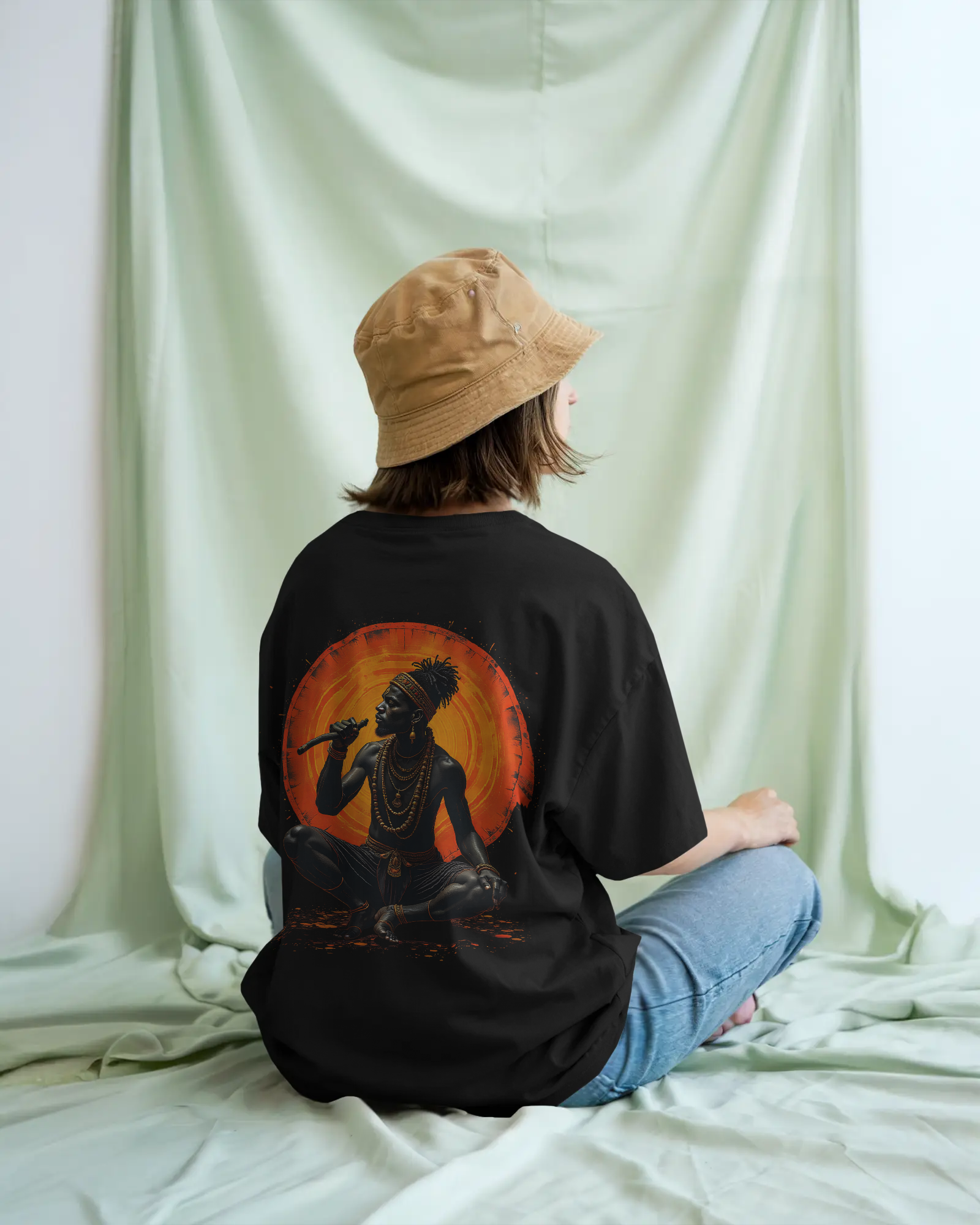 Rhythmic Fire Unisex Premium French Terry Oversized T-Shirt
