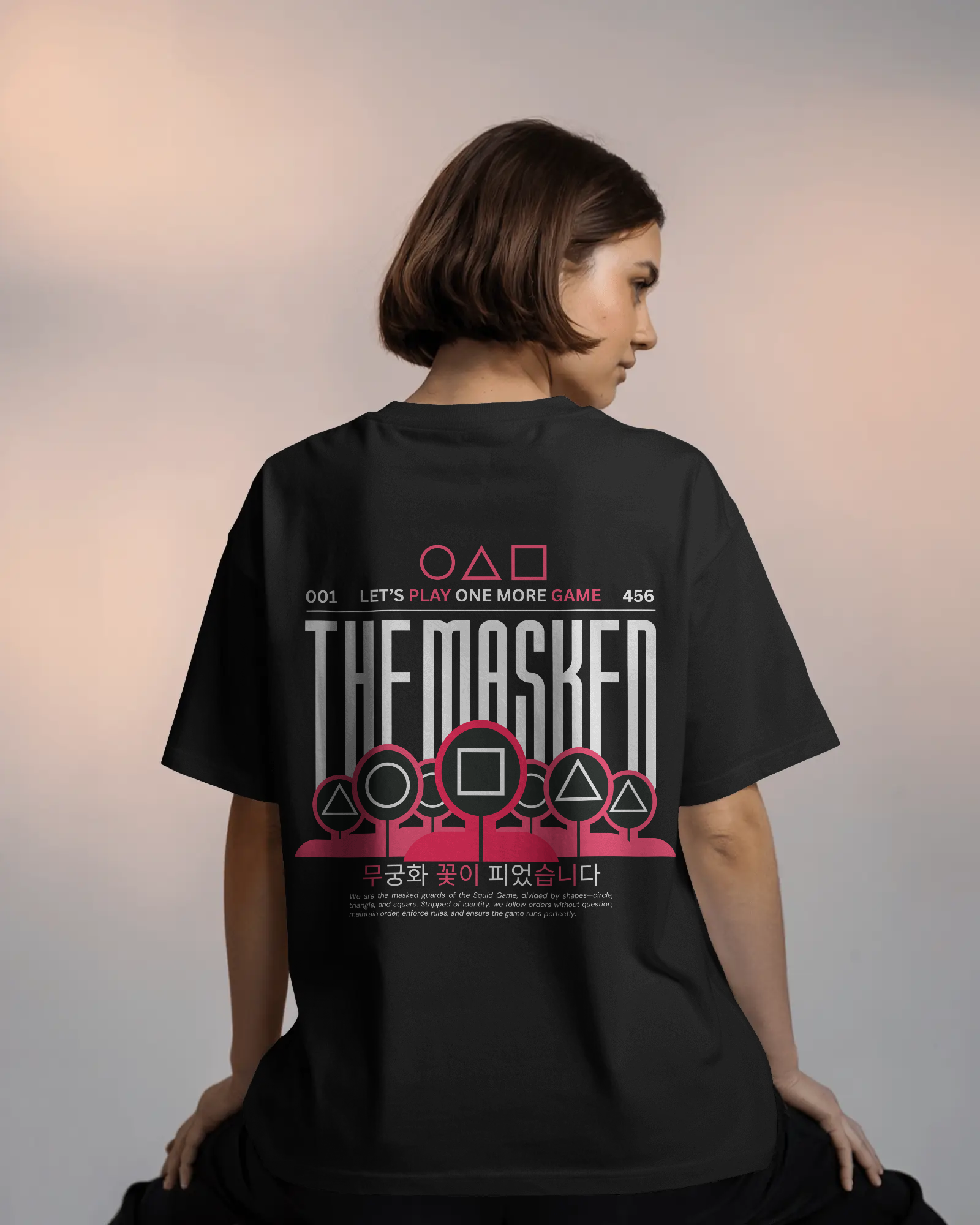 The Masked Squid Game Inspired Unisex Premium Oversized French Terry T-Shirt