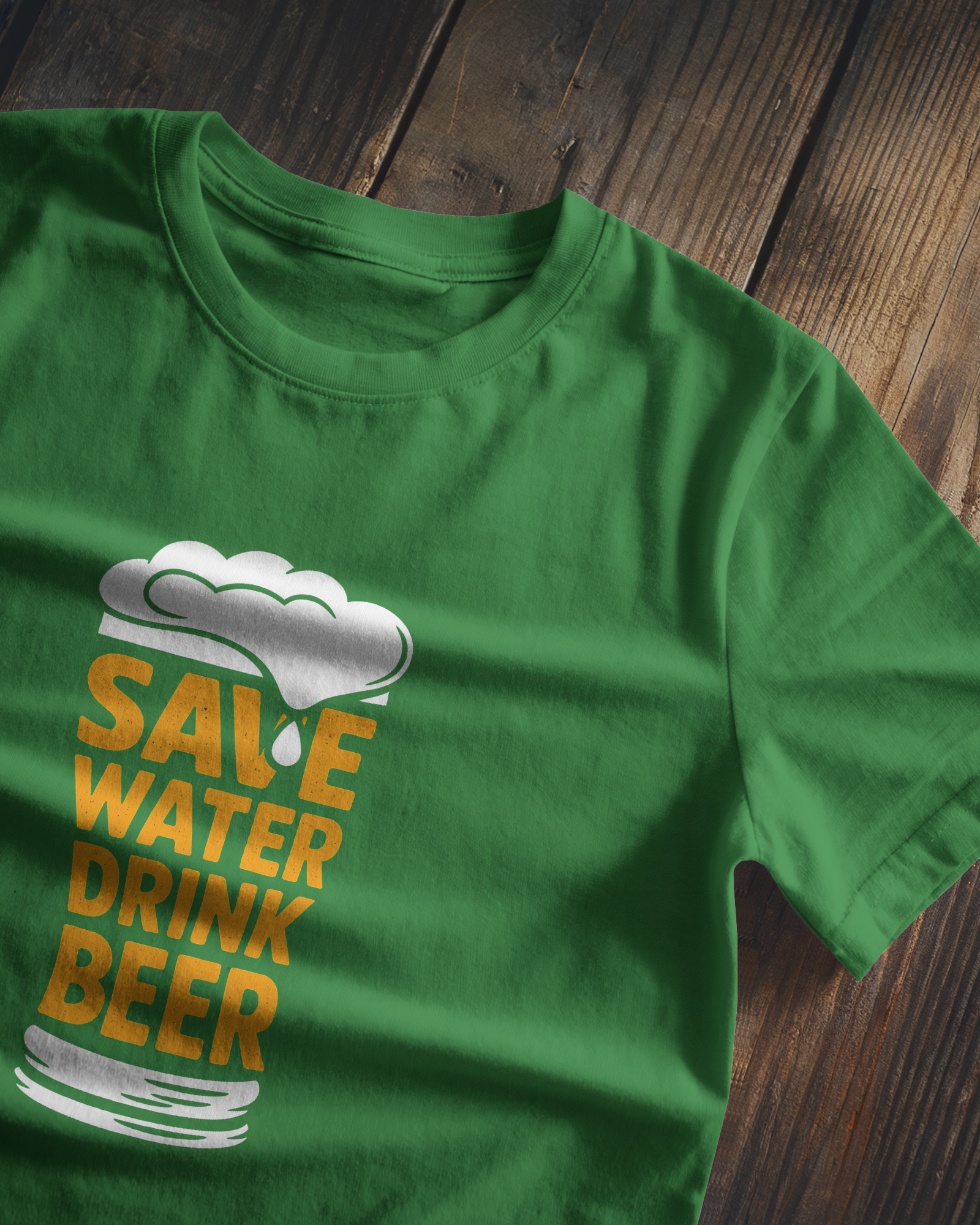 Save Water Drink Beer Unisex Classic Fit T-Shirt Green