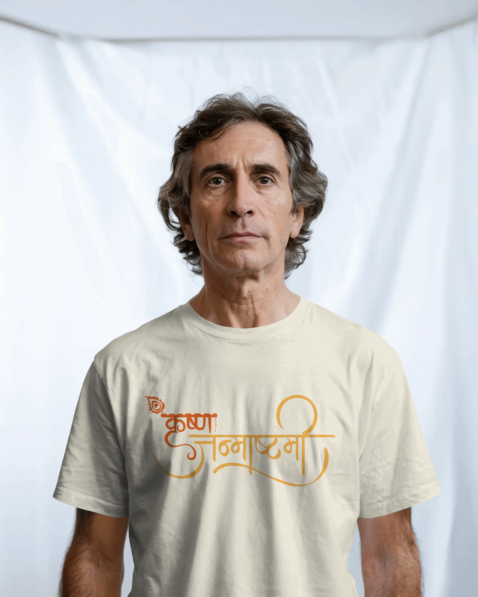 Krishna Janmashtami Unisex Classic Fit T-Shirt Off-White