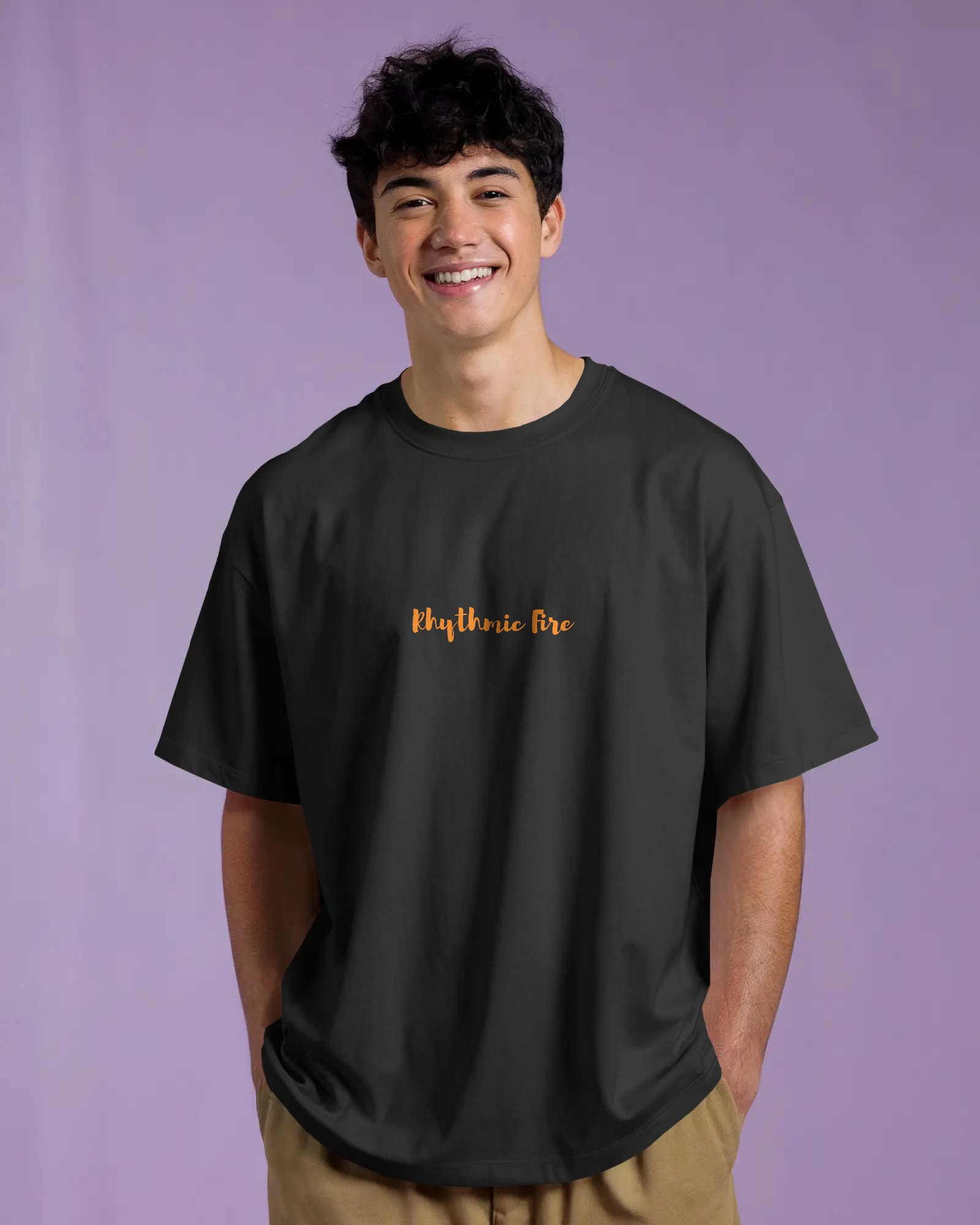 Rhythmic Fire Unisex Premium French Terry Oversized T-Shirt