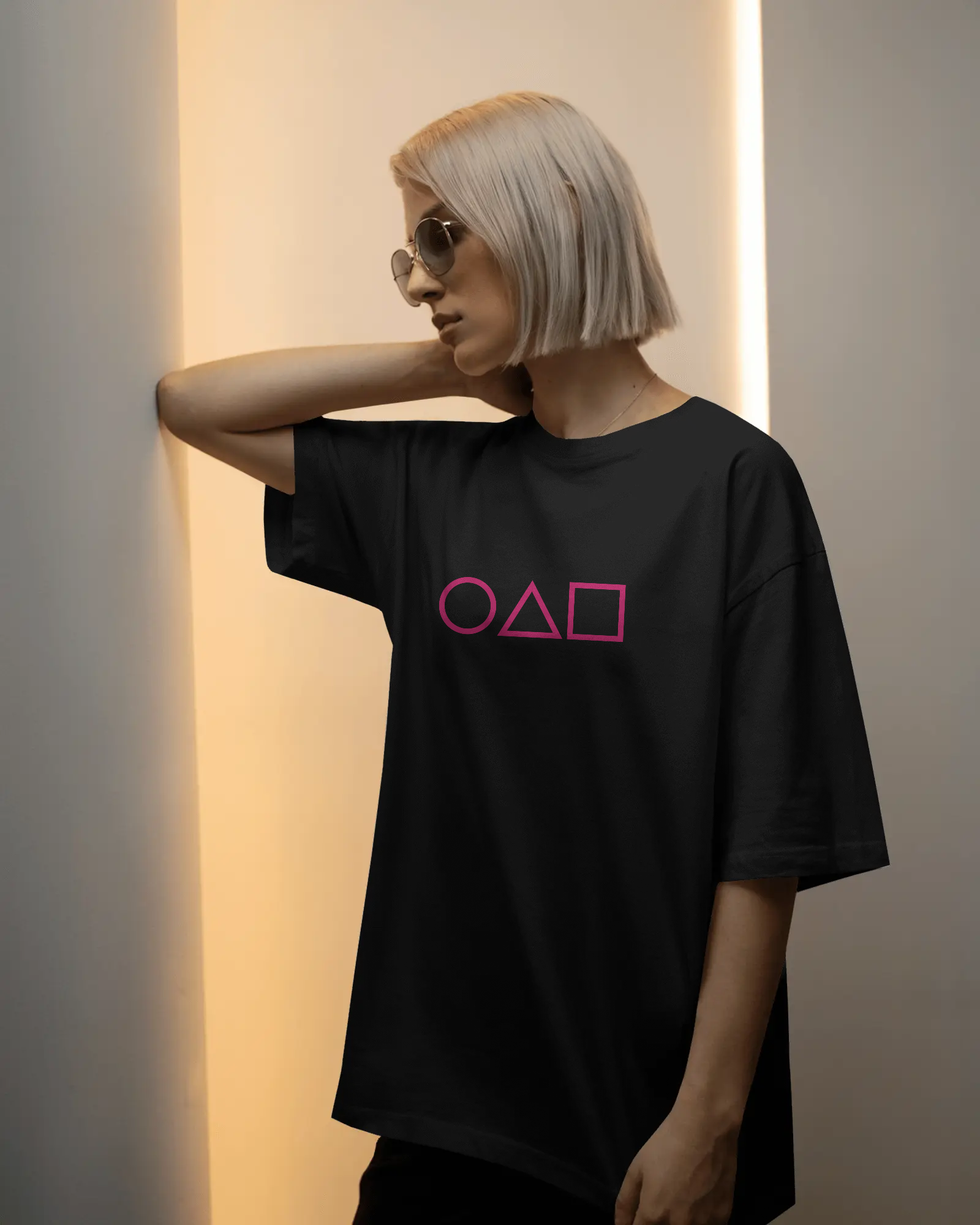Squid Game Circle Triangle Square Premium Unisex Oversized T-Shirt
