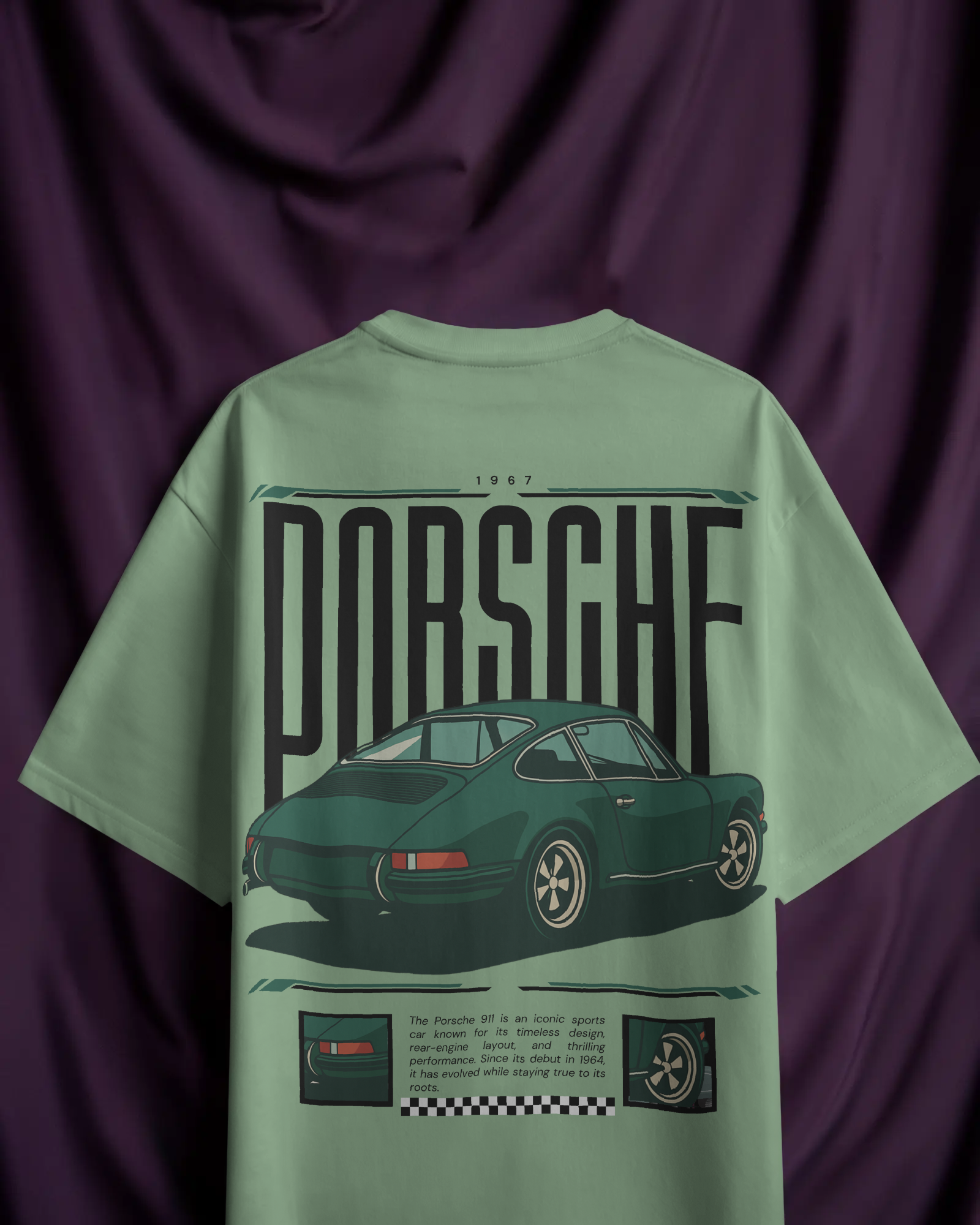 Porsche 911 Premium Unisex French Terry Oversized Tee