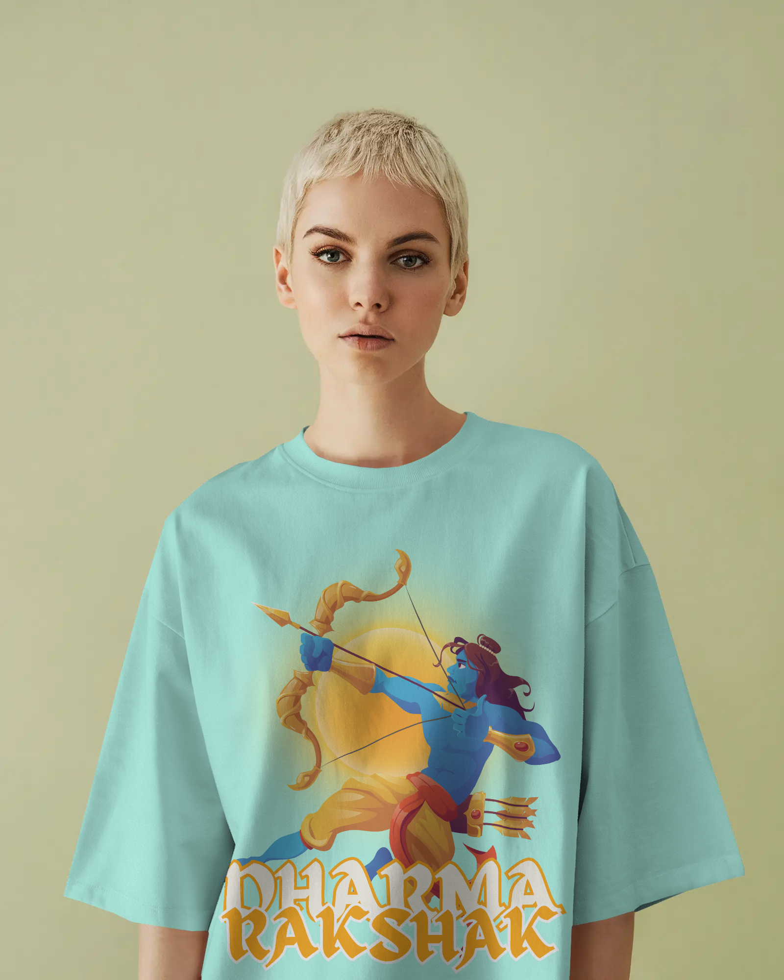 Dharma Rakshak Premium Oversized T-Shirt Mint