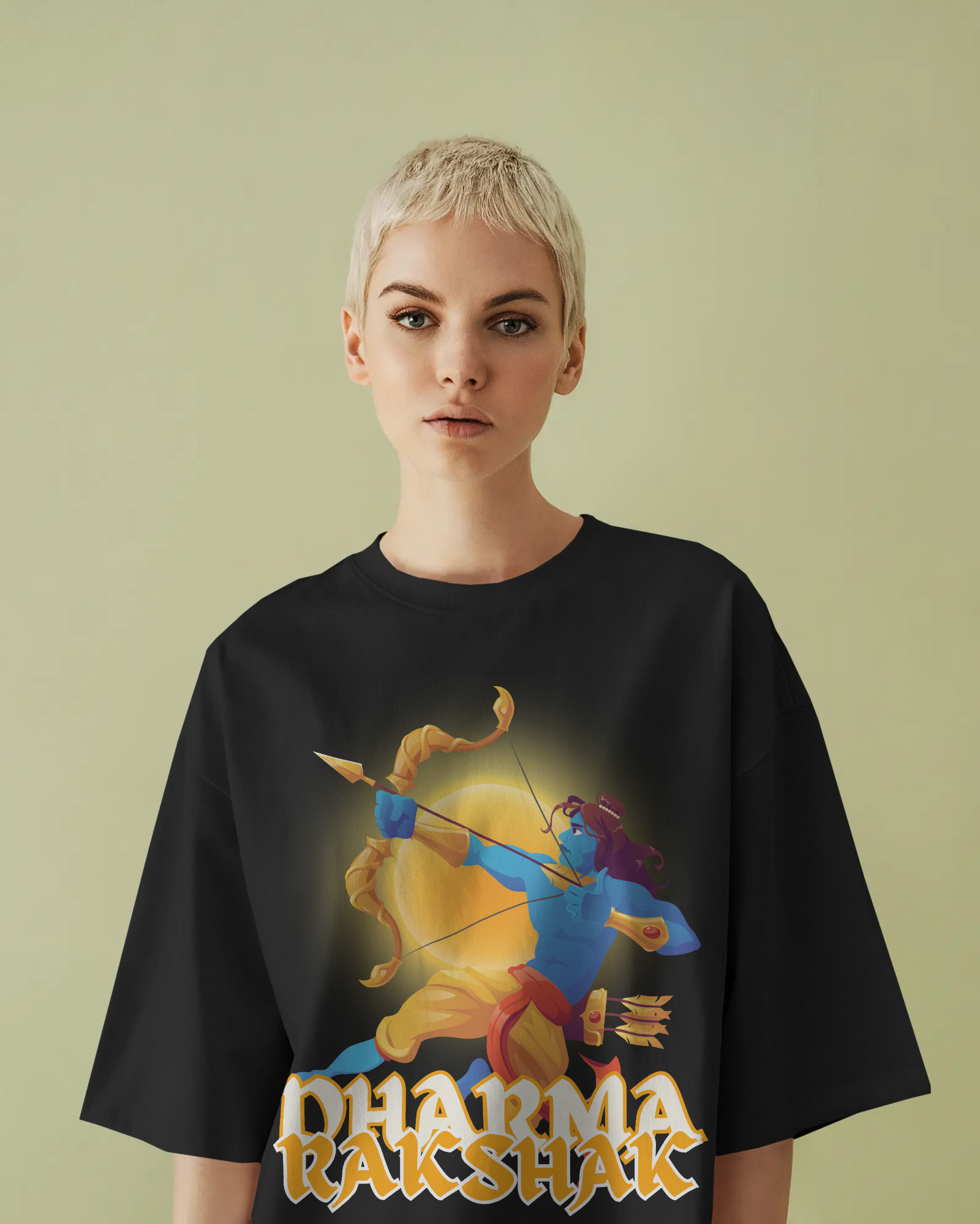 Dharma Rakshak Premium Oversized T-Shirt Black