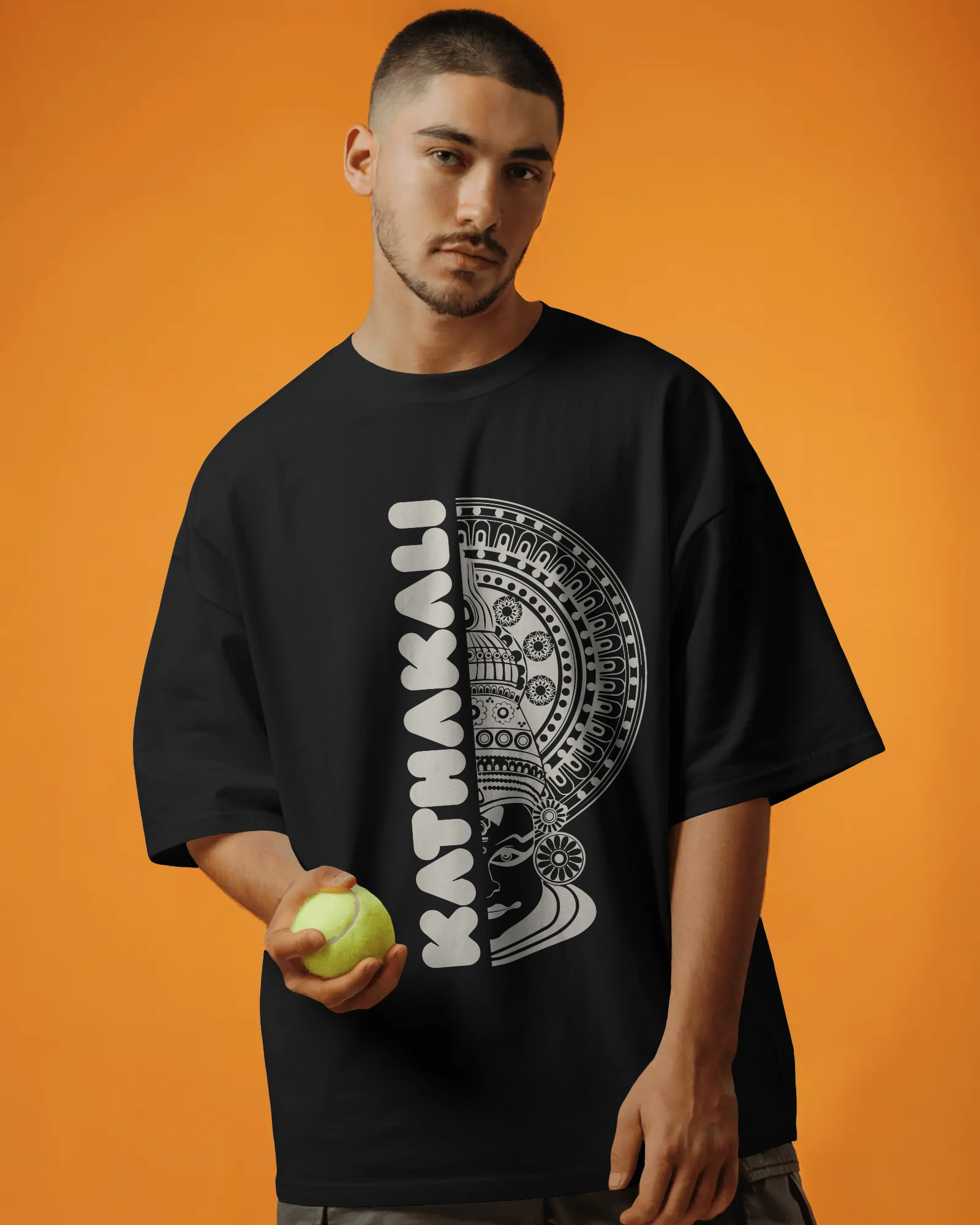 Kathakali Premium Unisex Oversized T-Shirt Black