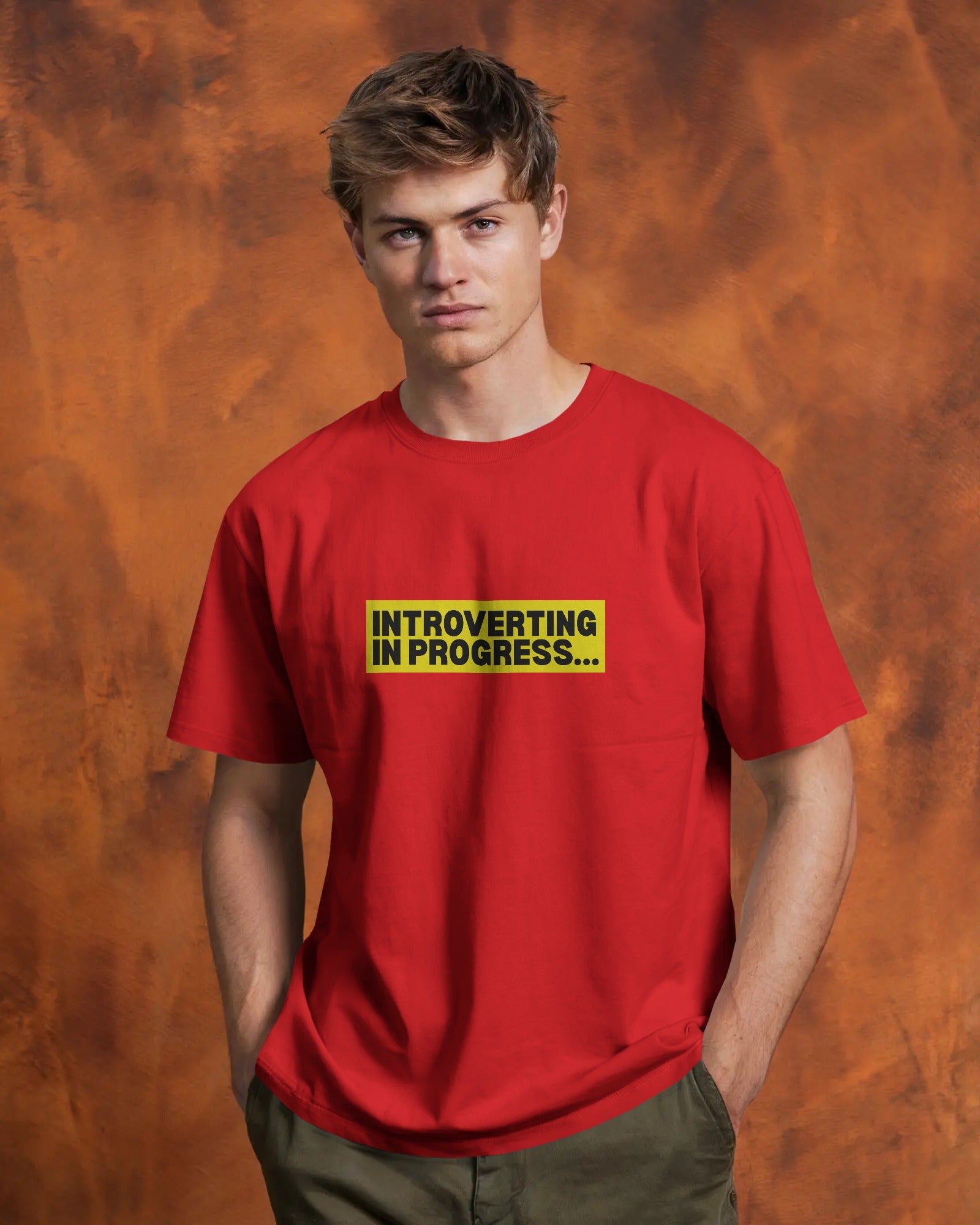 Introverting In Progress Unisex Classic Fit T-Shirt Red