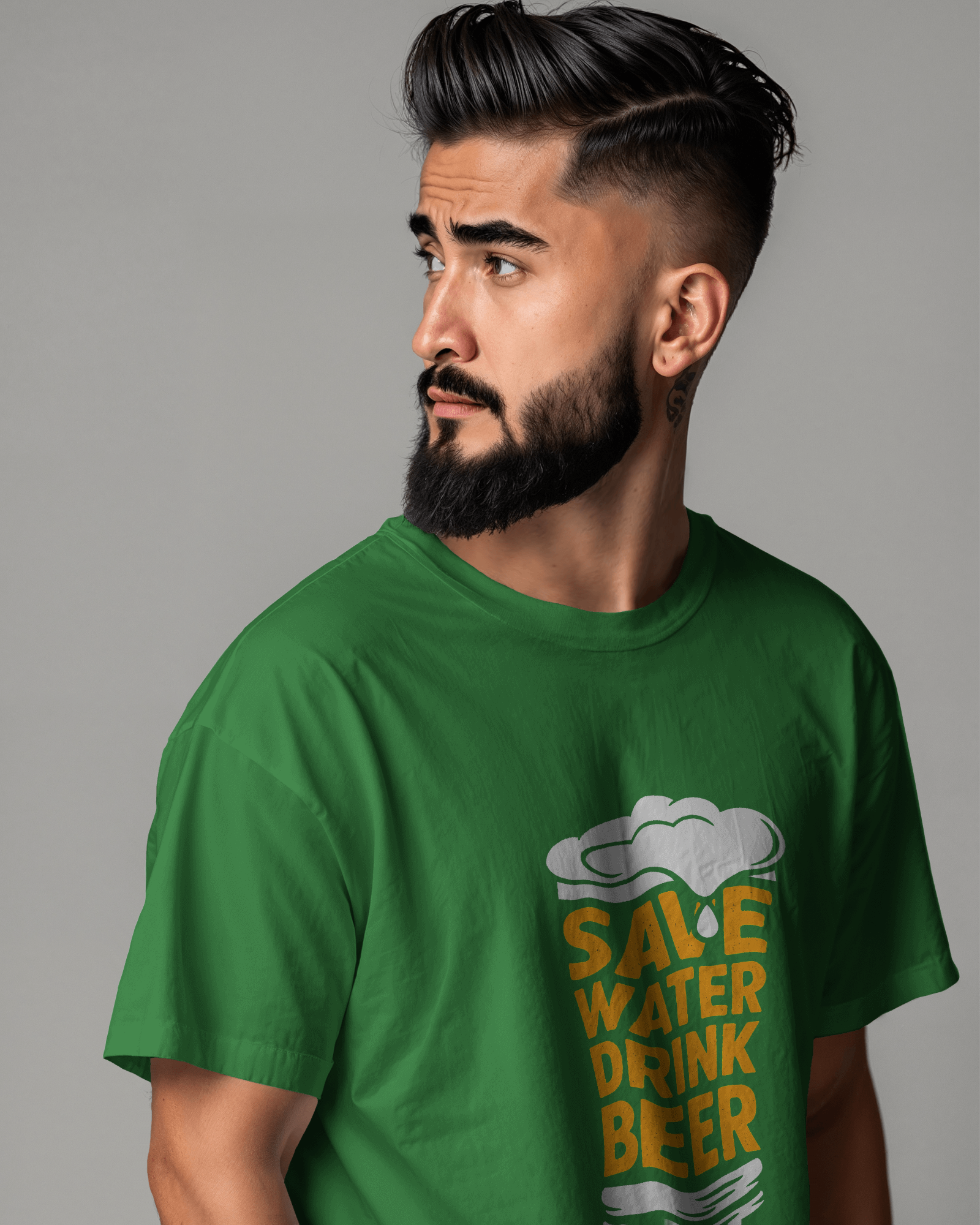 Save Water Drink Beer Unisex Classic Fit T-Shirt Green