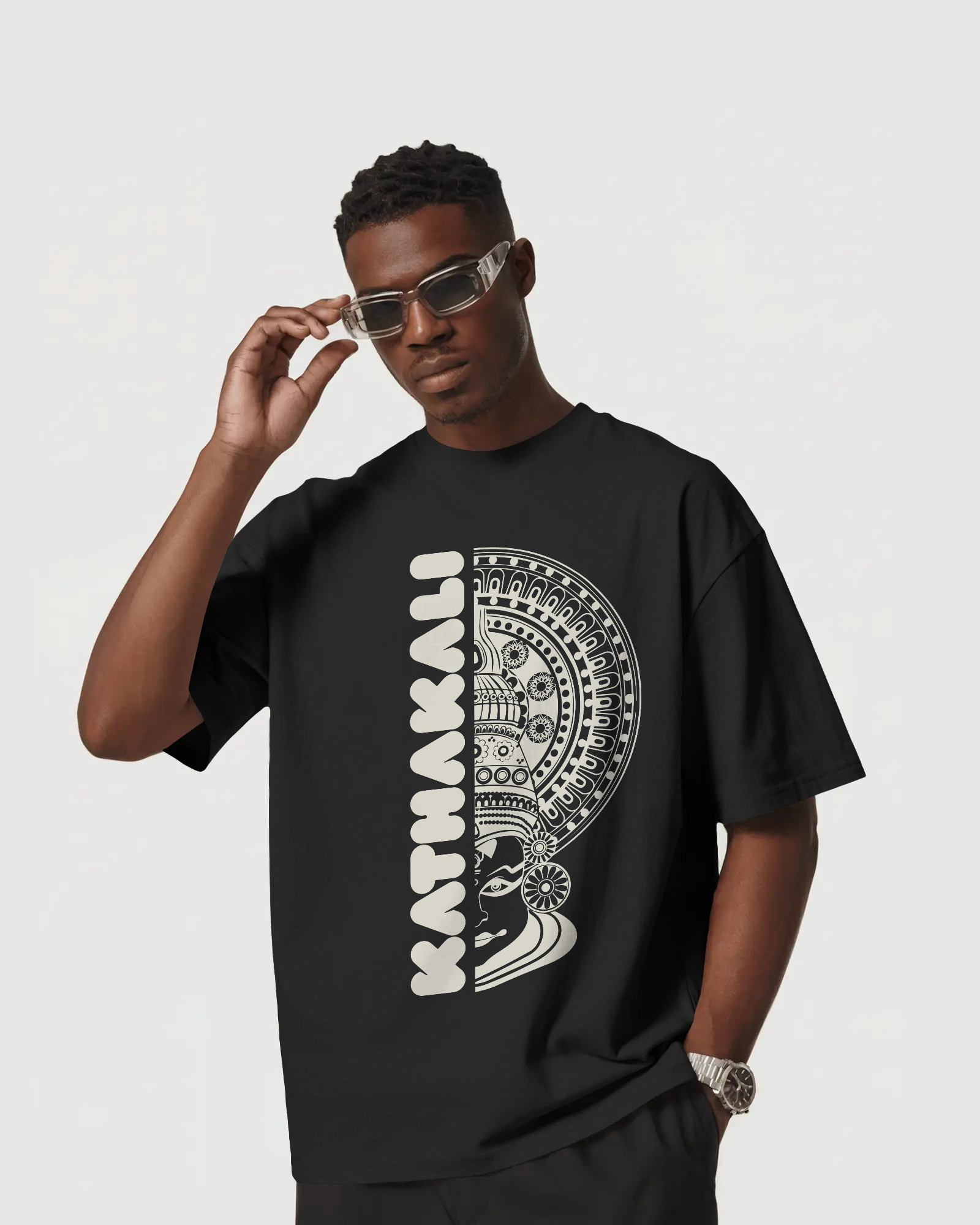 Kathakali Premium Unisex Oversized T-Shirt Black
