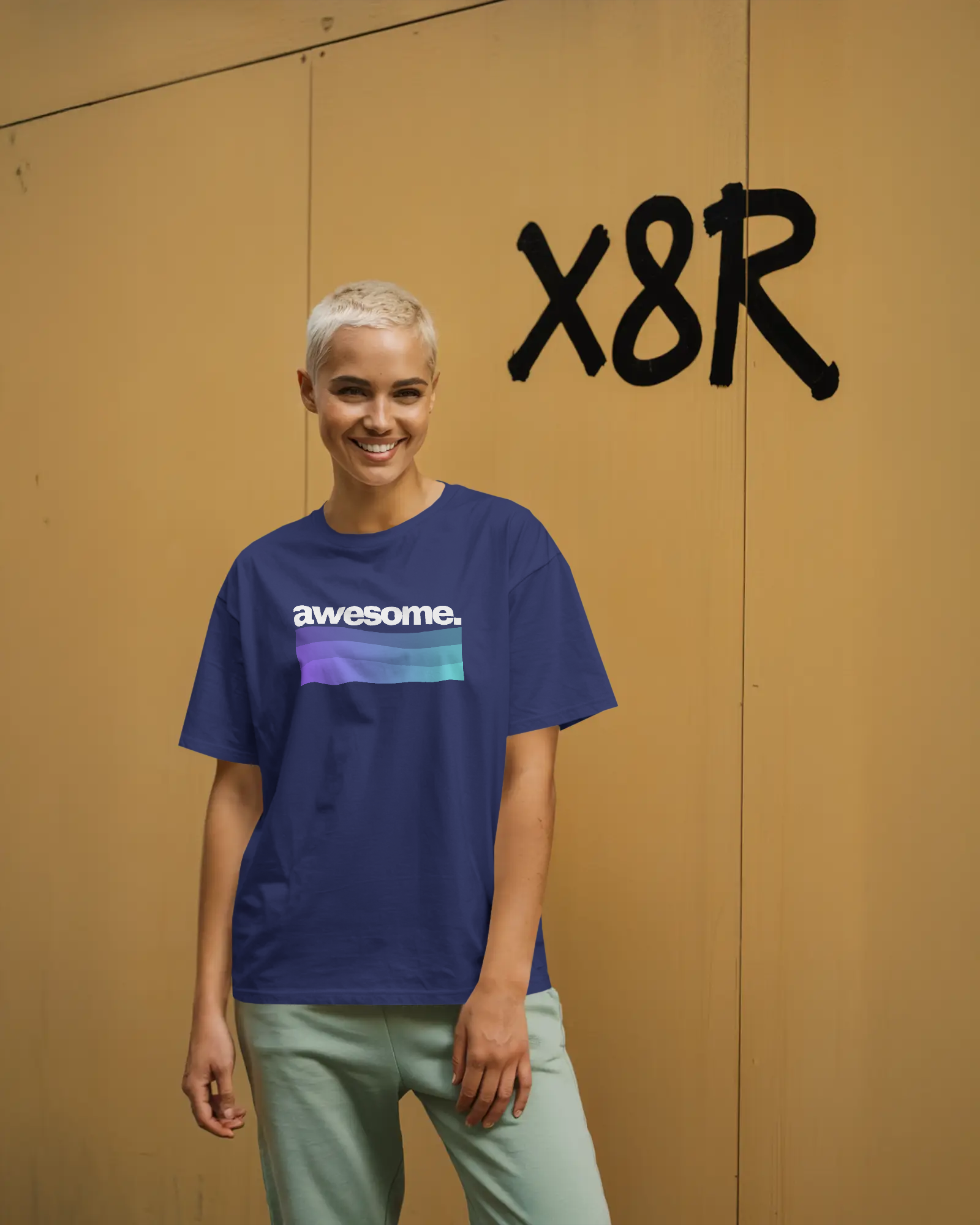 Awesome. Unisex Classic Fit T-Shirt Royal Blue