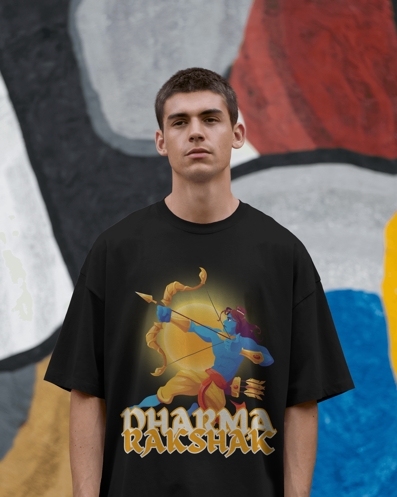 Dharma Rakshak Premium Oversized T-Shirt Black