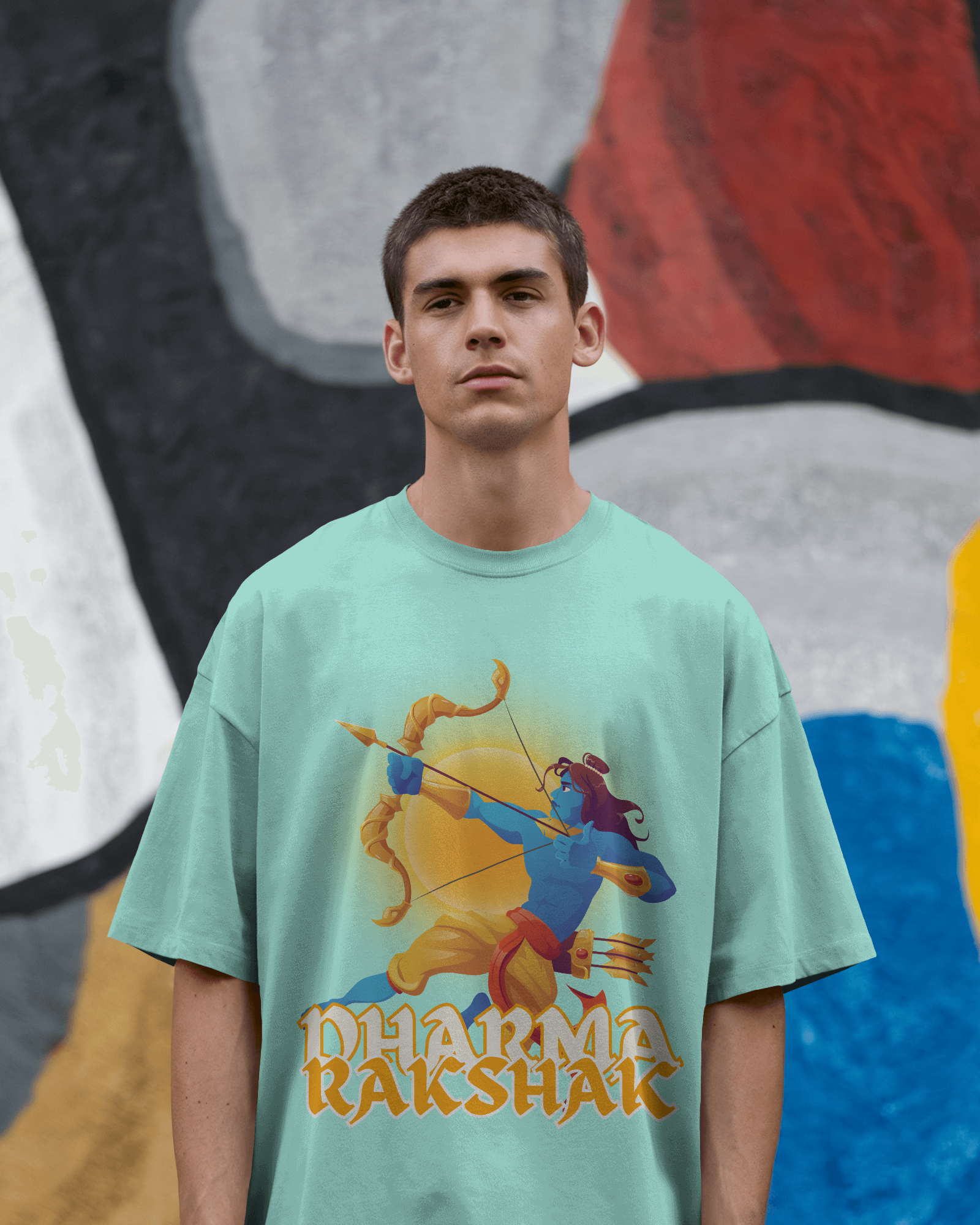 Dharma Rakshak Premium Oversized T-Shirt Mint