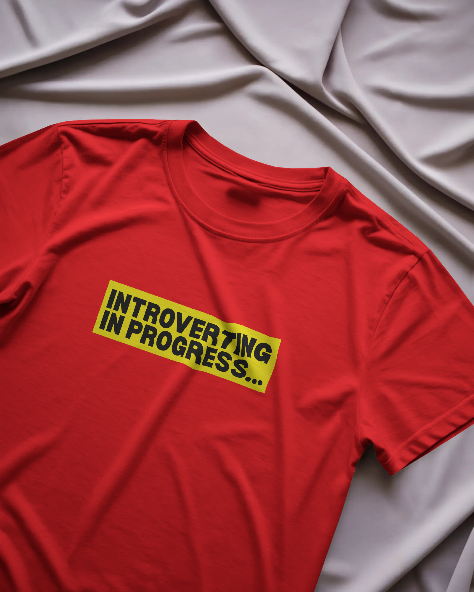 Introverting In Progress Unisex Classic Fit T-Shirt Red