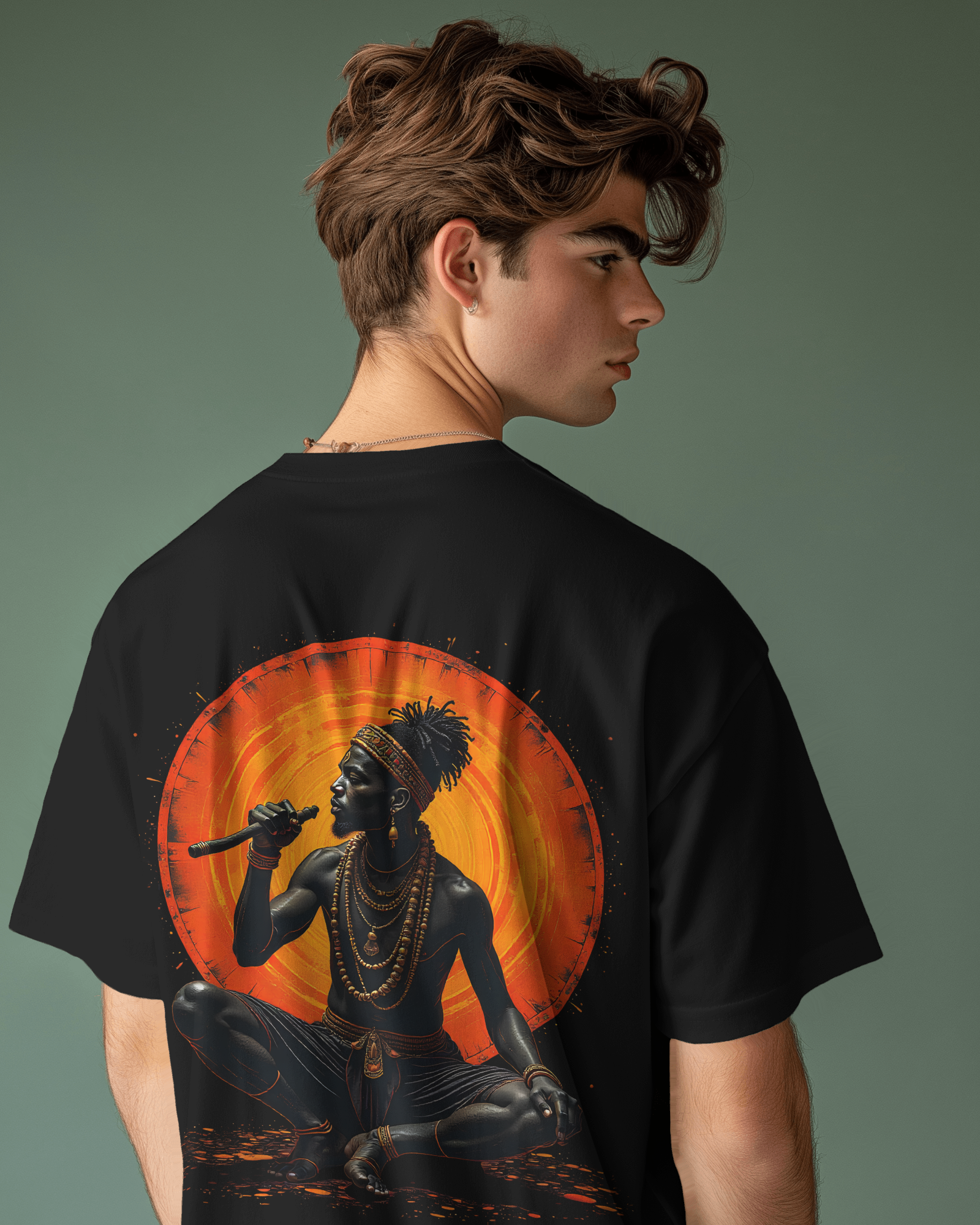 Rhythmic Fire Unisex Premium French Terry Oversized T-Shirt